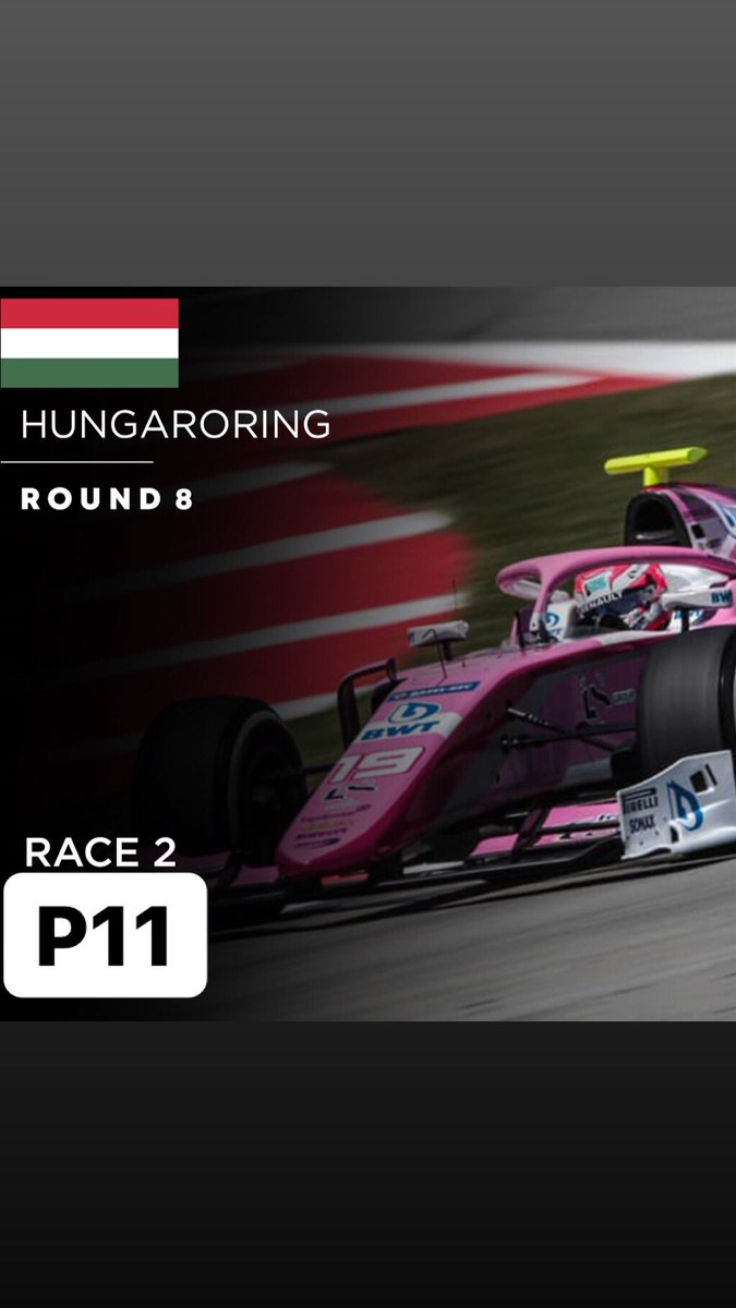 Bad start and not many opportunities afterwards. Still a good move at the end of the race ✌🏼

#HungarianGP #formule2 #RoadToF1