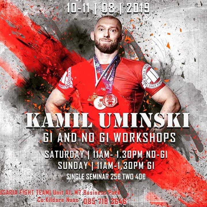 HusariaNaas's tweet photo. On the weekend of 10th-11th of August we will be hosting Kamil Uminksi for Gi and No-Gi workshops. We look forward to seeing you all there. 

#bjj #jiujitsu #seminar #august #gi #nogi https://t.co/IW0ftCWrwE