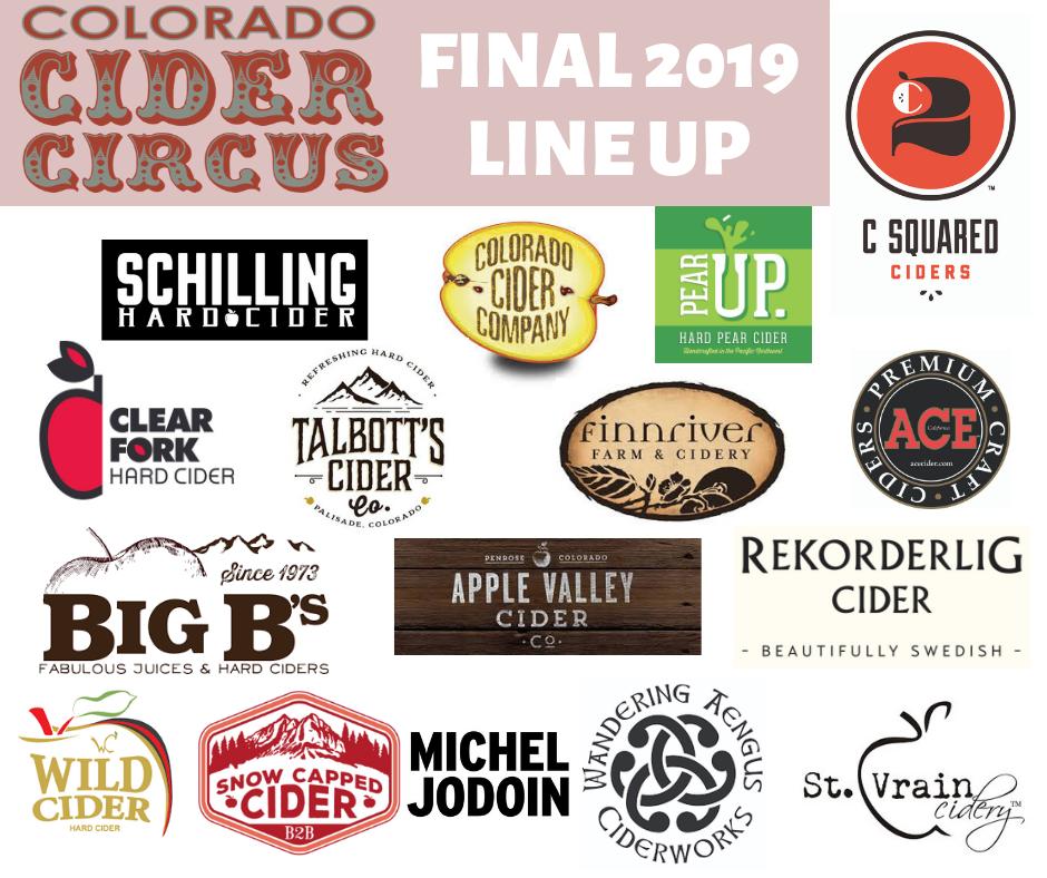 CiderCircusCO's tweet photo. Cidery registration for 2019 is closed! Congratulations to those who are pouring their amazing cider! @csquaredciders @SchillingCider @CO_Cider @TalbottsCiderCo @FinnriverCider @AceCider @rekorderlig @WildCiderCo @snowcappedcider @WanderingAengus @stvraincidery #denver #colorado https://t.co/NkEbUR3kM0