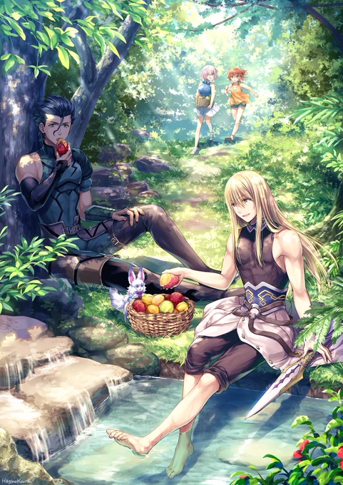 FGO フィン&ディルムッド&マシュ&ぐだ子

お祝い絵というより暑中見舞い絵ですが、4周年おめでとうございます
#FGO4周年 