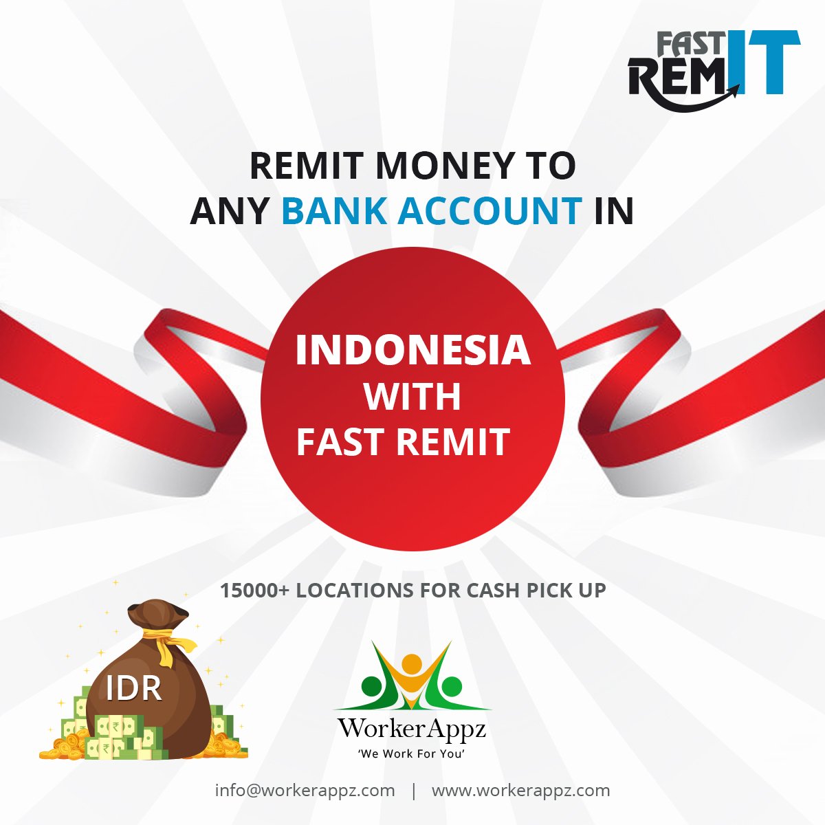 workerappz's tweet photo. Send Money To Indonesia with Fast Remit. For more info or tie-up, write to us at communications@workerappz.com #moneytransfer #Indonesia #remittance #remittances #money #banktransfer #bank #cashpickup #cashtransfer #internationalmoneytransfer #internationalremittances https://t.co/Up5opqDTCI