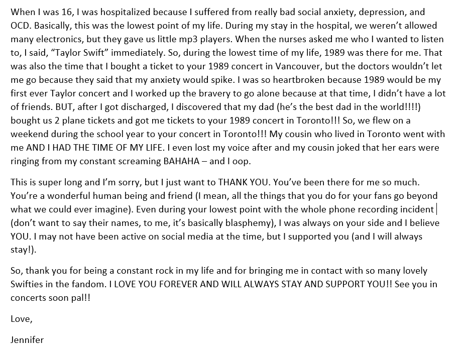 jen1989rep's tweet photo. Dear @taylorswift13 @taylornation13 ❤️ https://t.co/6HNJiYtI92