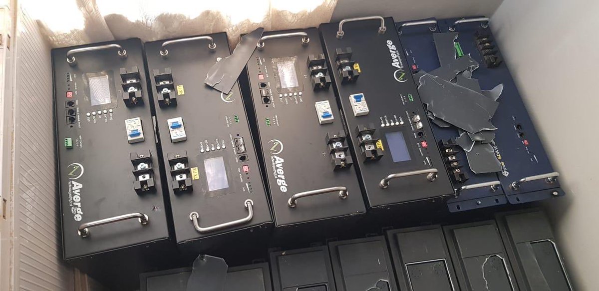 Abramjee's tweet image. MTN batteries valued at almost R1m recovered in Pretoria. Your tipoffs work. Report cellphone tower battery thefts: 
Bidvest Protea Coin Hotline – Call 086 101 1721 @MTNza Fraud Line – Call 083 123 7867 or email anonymous@tip-offs.com