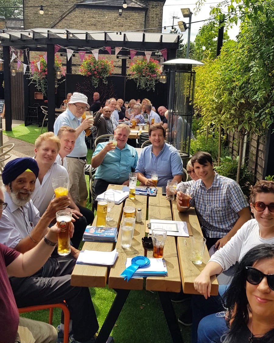 MPIainDS's tweet photo. Canvassing teams in Chingford destined for #Valley, #ChingfordGreen &amp; #Monkhams, and after....a well deserved break! Thank you to everyone involved! 👍 @Conservatives https://t.co/m8draugBWU