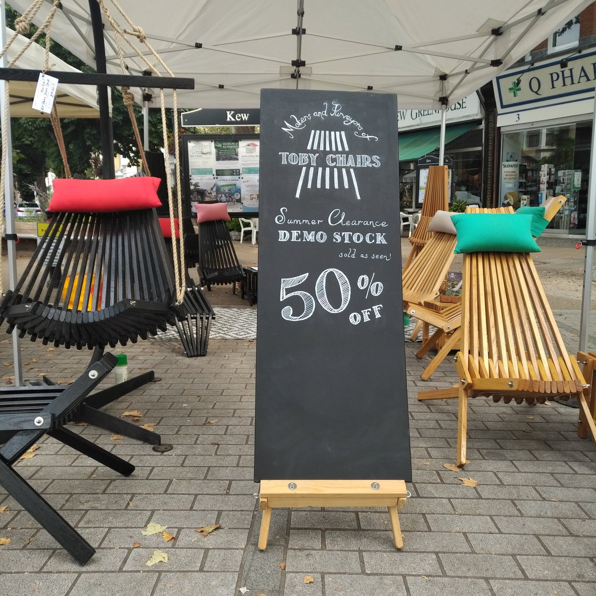 Today only - I'm selling our demonstration stock at Kew Village Market (open until 2pm). So if you've had your eye on one of our chairs for a while, why not grab an incredible 50% off bargain?! When they're gone, they're gone!