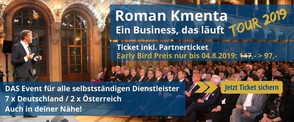 RomanKmenta's tweet photo. #event #business - Der Strategietag für höhere Honorare und mehr Umsatz! mit #romankmenta - #tour #2019 #deutschland #österreich - Entdecke wie du als Selbstständiger die 100.000 € Umsatzgrenze durchbrichst - https://t.co/RMzbcwnowO - #earlybird bis HEUTE! Schnell noch buchen! https://t.co/u95qkDRfpH