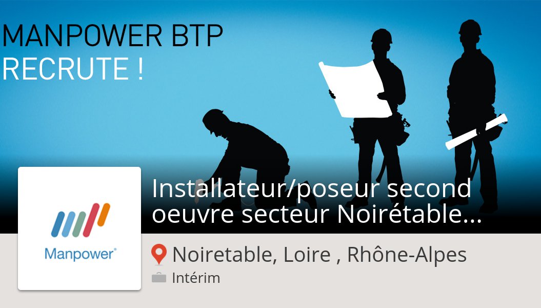 Fafournoux_C's tweet photo. Nouvelle offre de #job chez #ManpowerFrance #NoiretableLoireRhôneAlpes! Installateur/poseur second oeuvre #secteur Noirétable (H/F) https://t.co/fmGs25BXyD https://t.co/hKLzxn6yqS
