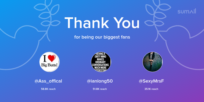 Our biggest fans this week: Ass_offical, ianlong50, SexyMrsF. Thank you! via https://t.co/vfXGQ8T5p7<a href="/tag/porkywife"class="tags"><span>#porkywife</span></a>