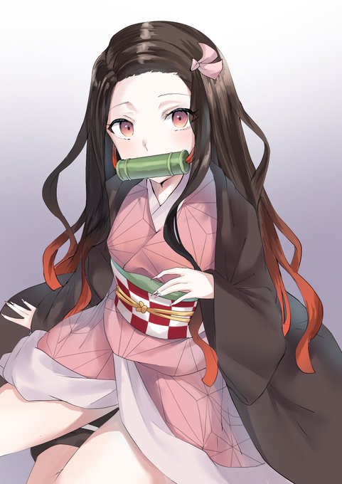 ゆーFOUさんがTwitterに投稿した竈門禰豆子(鬼滅の刃)のイラスト。