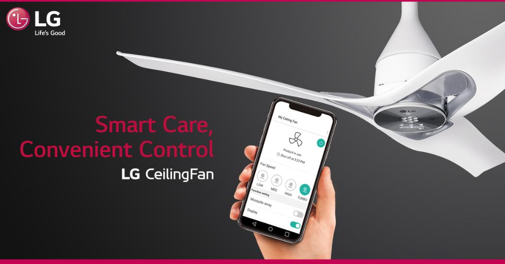 LGIndia's tweet photo. Control your #LGFan from anywhere, anytime with Smart #ThinQ App! Convenient for users of all ages, it lets you access the fan speed, display, timer among other features. https://t.co/L2yohdPyWf https://t.co/RDTYYJY5Tu