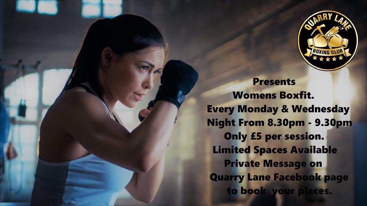 QLBoxingClub's tweet image. Back by popular demand...🥊🥊
Women's Boxfit every Monday and Wednesday 8.30pm - 9.30pm.
All fitness levels catered for...If you want to lose weight, get fit, learn self defence.
Bags, Pads,Cardio and Core workout.
No joining on fee, Just £5 per session.
Private message to book.