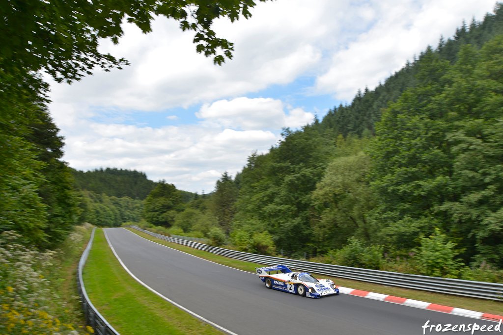 Frozenspeed's tweet photo. Watching the Eifelblitz E46 M3 GTR blasting by at Kesselchen yesterday strongly reminded me of Derek Bell driving his 956 again in 2013. Special moments! https://t.co/0ICmv3bwlP