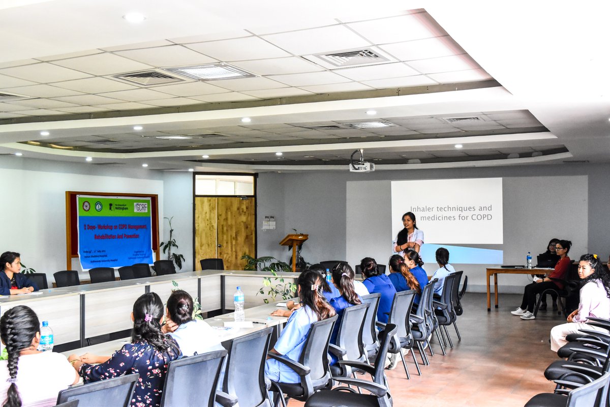 NepalLungGCRF's tweet photo. Thanks to those attending one of the 2 workshop days. One for nursing staff at #Dhulikhel and one for the outreach teams. @dhcommunitydept #COPD #GCRF https://t.co/pzUKhi6kK8