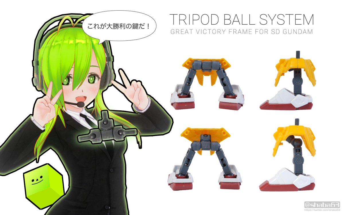 shaba63's tweet photo. @sumokosumoko ここからがアイデアなのですが、先程の股関節ブロックをそのまま腰に接着せず、ボールデンを介してふんどし裏に取り付けることでブロック自体をスイング可能な構造としました。名付けてトライポッドボール！これが大勝利の鍵だっ！ https://t.co/JZL64WRRYN