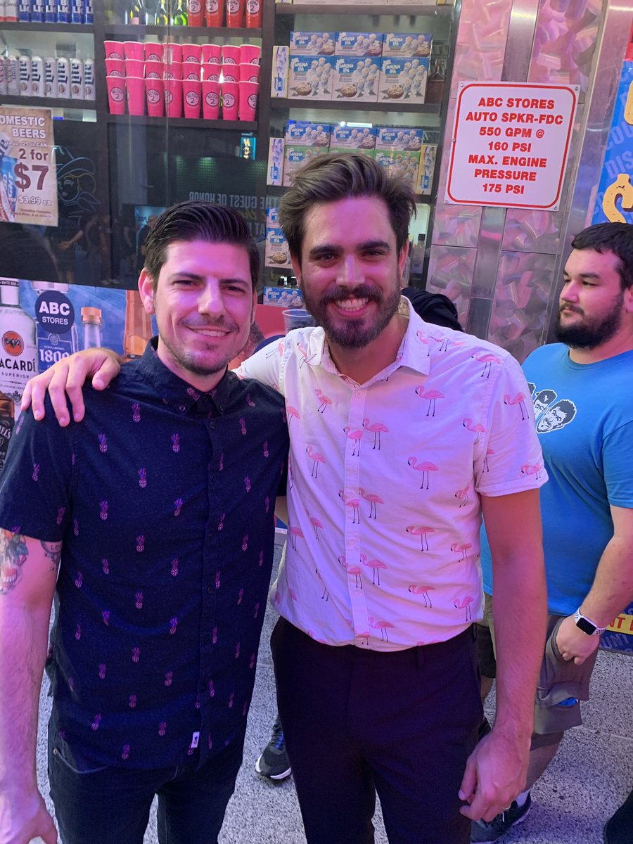 sexual__panda's tweet photo. @AfterDisaster #ad500 was so fun! Tried to help with shirts 🤷🏻♀️ Tried to meet up after the show- disaster lol. My Tyler and TyTy connected over their mutual love of patterned shirts and I always adore seeing @mikecarano @AndersonCowan I couldn’t find you for a picture 😢 https://t.co/KSuG9I4pgd