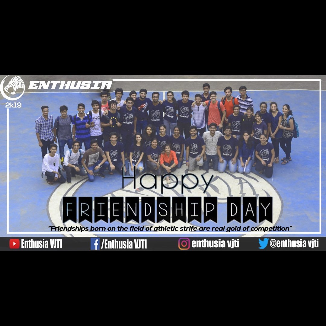 enthusiavjti's tweet photo. Awards become corroded, friends gather no dust.💯
VJTI Sports Committee celebrates this bond of friendship. Cheers to this legacy of "fun food and family" that has been passed on, and to the upcoming generations that are to take this forward.✨
Happy friendship day!🌠
#GoEnthu💙 https://t.co/FZ3fa096xd