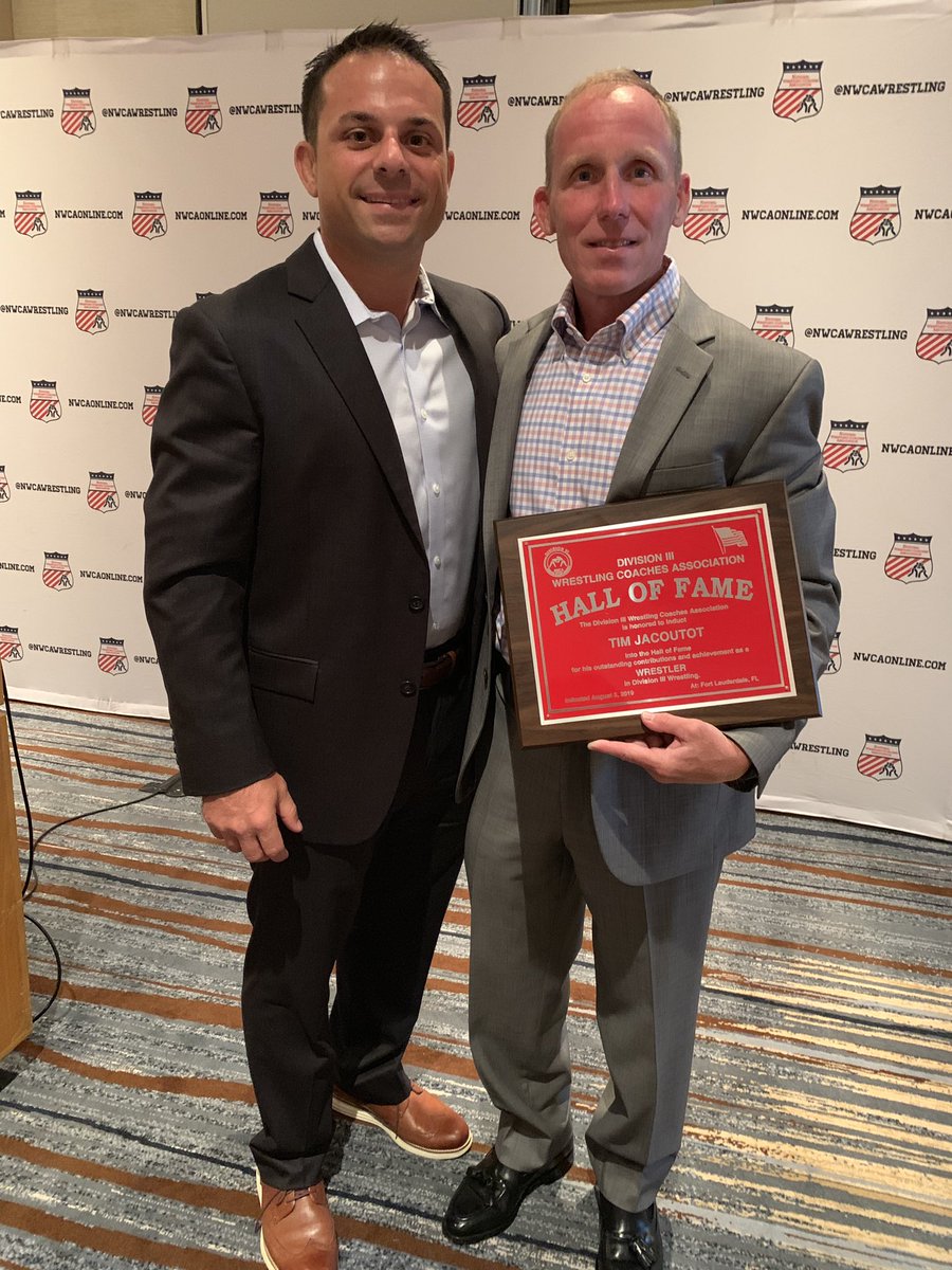 Congratulations to Tim Jacoutot on his NWCA DIII Wrestling Hall of Fame induction! 

Three time NCAA Champion  
Four time All-American 
Two time NCAA Outstanding Wrestler
NCAA Career places 1, 1, 3, 1
Two time NCAA Team Champions
Career record 130-12

#Lion #Father #Champion