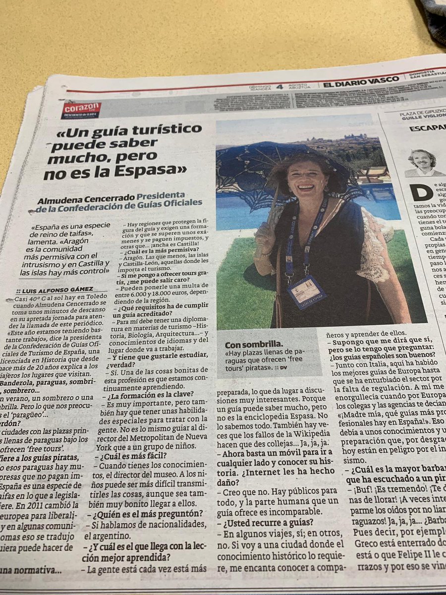 «Junto con Italia, aquí ha habido los mejores guías de Europa hasta que se ha enturbiado el sector por falta de regulación». <a href="/AlmudenaCencerr/">Almudena Cencerrado</a>, Presidenta de <a href="/CEFAPIT/">Guías de España</a>. @TurismoRMurcia <a href="/cctmurcia/">CCT MURCIA</a> #turismofilia