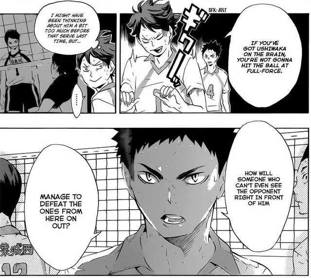 What Iwa and the coach points out is that when oikawa starts thinking about other peoples talent, and trying to get ahead, and practicing just to put distance between them, he looses track of what he actually wants. To win. To be good at volleyball. To play. And that hinders him! 