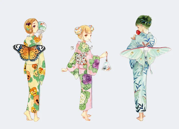 納涼?お祭りと翅の帯 