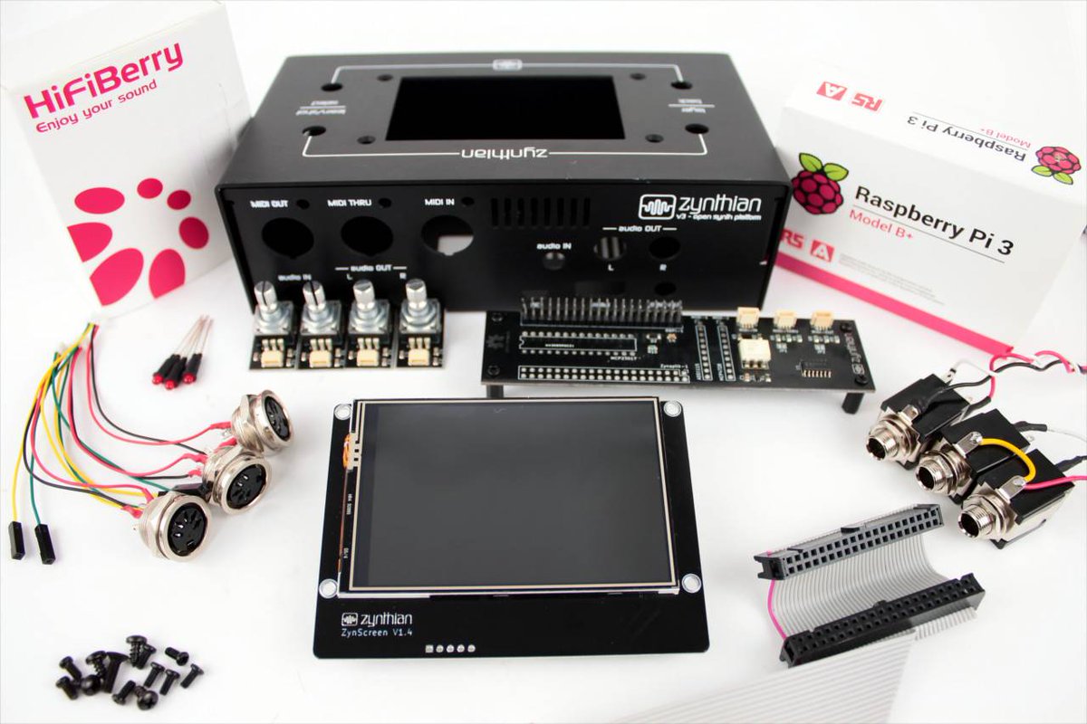 New Zynthian Kit v3
Just plug the wires and screw the bolts!

shop.zynthian.org/r/lLK
#synth #music #sonar #diy #diysynth #opensynth #hifiberry #raspberrypi #zynthian #hifiberry