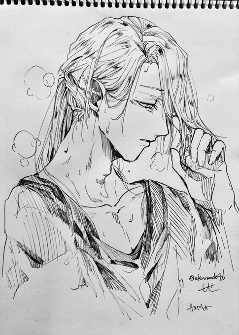 雪白東をペン1本縛りで落書きした
あずねぇ描きやすい
お題は「汗かいてる東さん」 