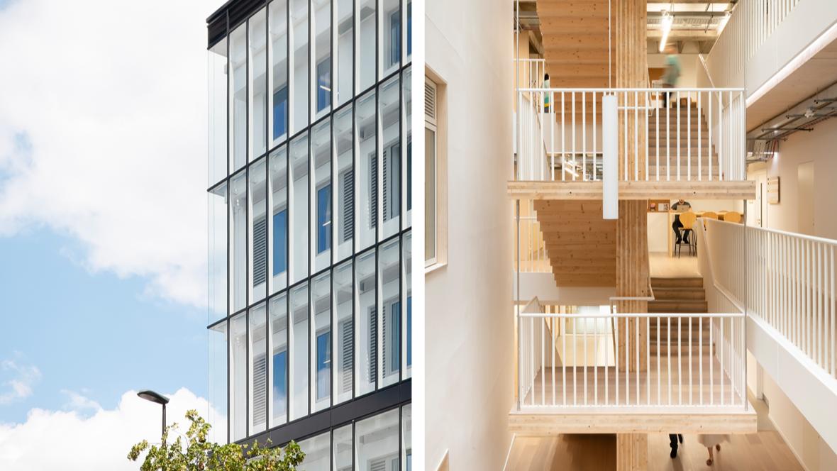 ArchitectsJrnal's tweet photo. Waugh Thistleton has halved the CO2 emissions of an office block in east London. The practice added CLT extensions to an existing concrete frame structure to create the new building https://t.co/au1BC5AGpN https://t.co/tiLhGkLsqm