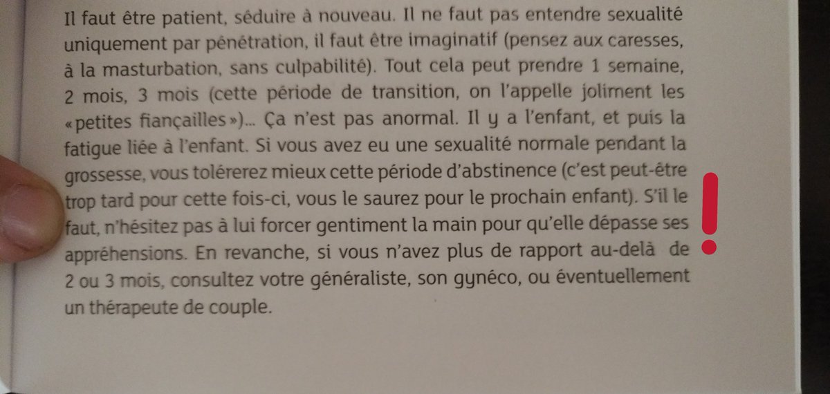 KhalystaF's tweet photo. Dans ce merveilleux livre, on apprend aux hommes qu'il faut parfois "forcer gentiment la main" à leurs compagnes si elle font des blocages niveau sexe après un accouchement...
#cultureduviol https://t.co/GnQuUMZuI2
