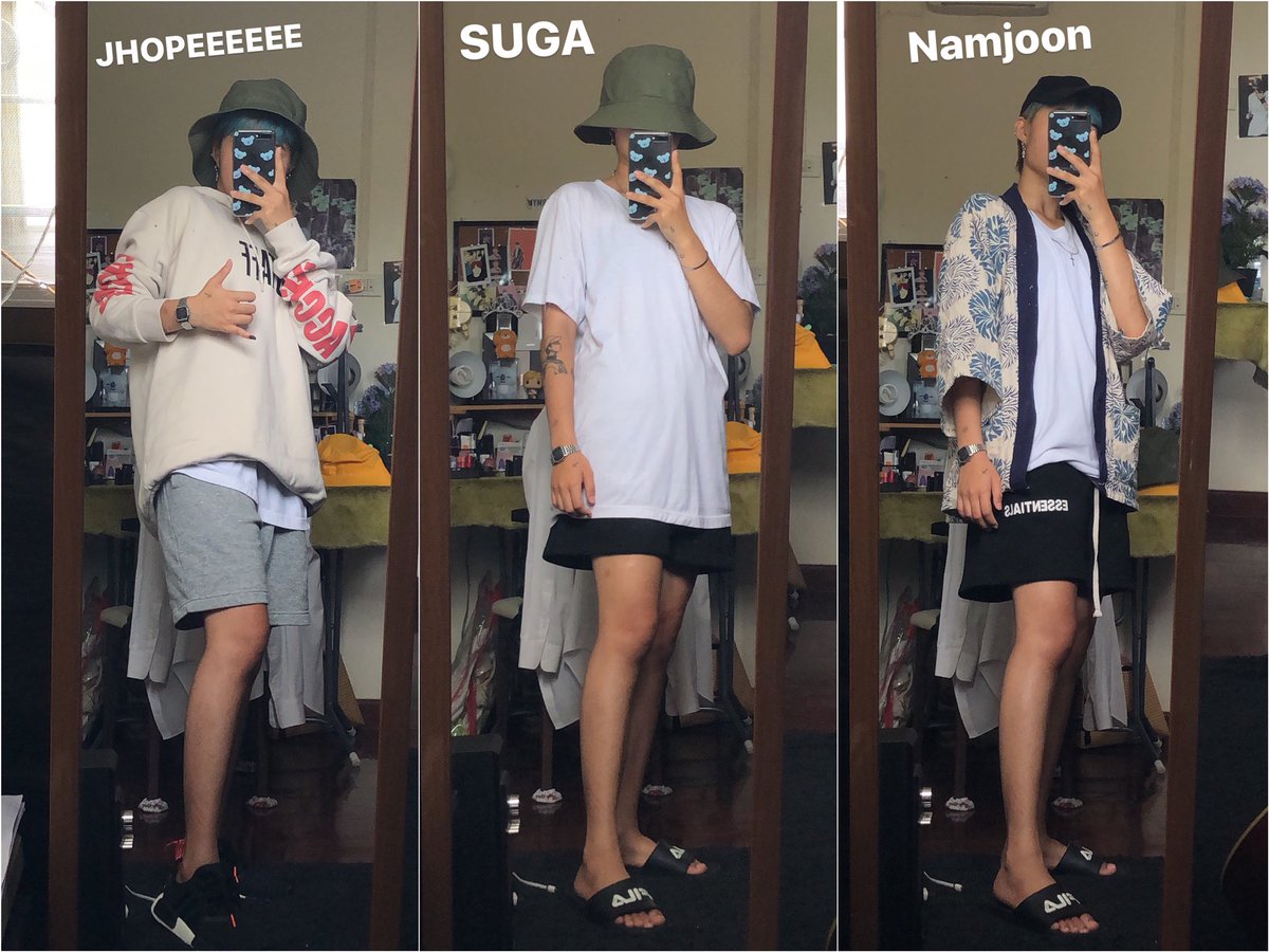 KimKaoKimKao's tweet photo. 🖤 How to แต่งตัวยังไงให้เป็นบังทัน 🖤

ของพี่จินไม่มีเพราะไม่รู้จะแต่งยังไงให้เหมือนพี่อ่ะ พี่ใส่ชุดหลายแบบมาก คือมันจับจุดเด่นไม่ออก แต่ของคนอื่นคือชุดดูกะรู้เลยว่าคนนี้ใคร😂 https://t.co/JmTfleswr8