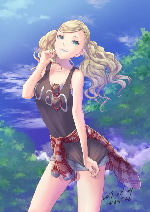 夏〜ぽいかな?
(何気にこの衣装初めて描いたかも…
#ペルソナ5 #高巻杏 #イラスト 