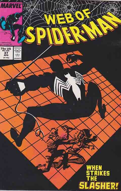 MakeMyComicRare's tweet photo. #WebofSpiderMan #37 (1988) #AlMilgrom Cover &amp; #SteveGeiger Pencils, #JimOwsley Story "When Strikes the Slasher!" A knife-wielding murderer is killing beautiful models — a crime calling for the skills of private investigator Dakota North.  #SpiderMan  https://t.co/YgWypuCuN0 https://t.co/DYReKuAYCw