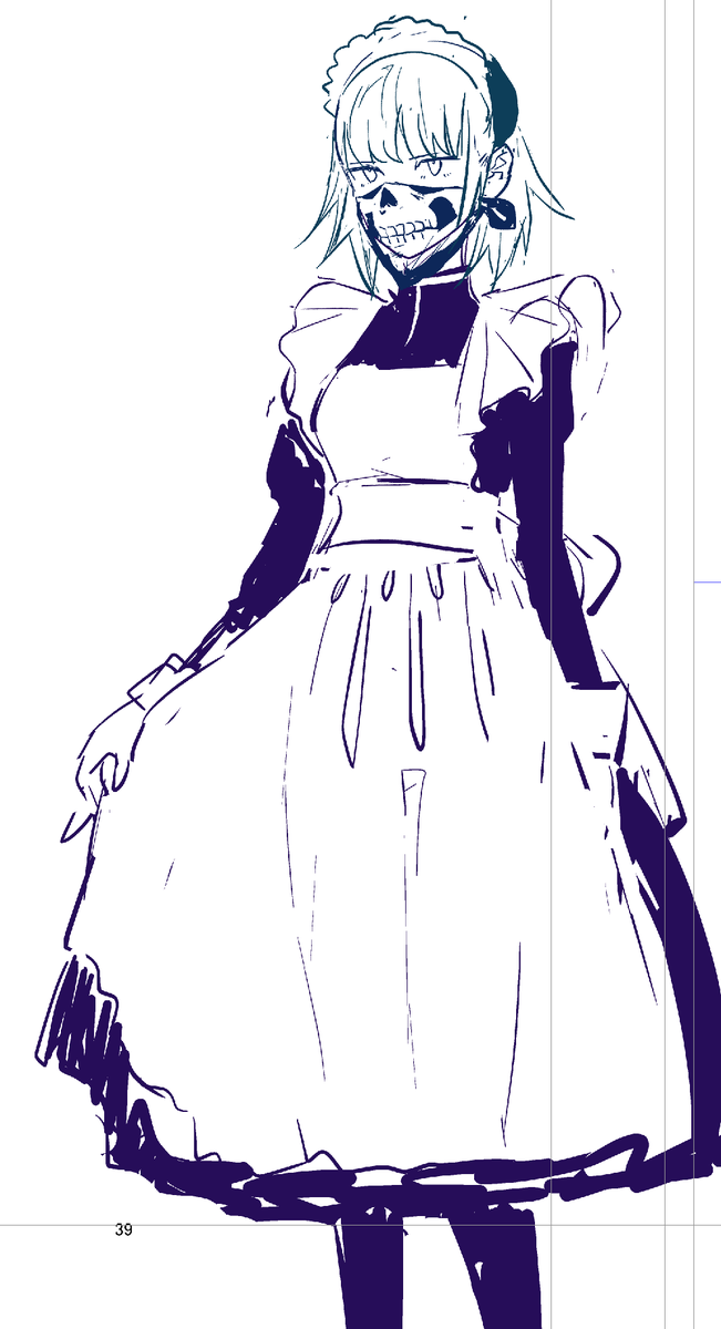 エーテン A 10 On Twitter キャラデザ ナイフ持たせたら咲夜 拳銃持たせたらロベルタ メイドキャラは難しい