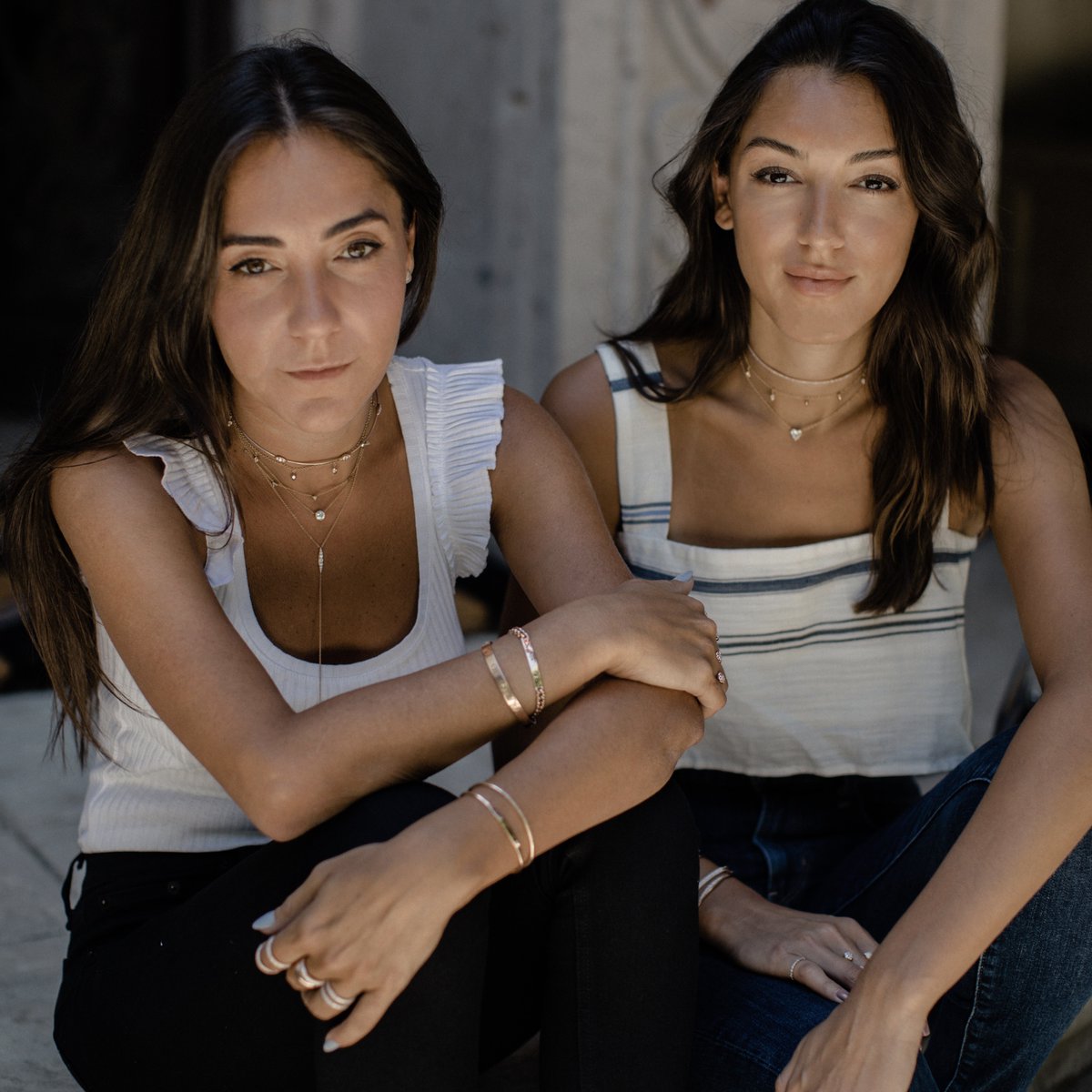 Happy #NationalSistersDay to our friends Oren and Yarden who founded Carbon &amp; Hyde together 💖👭 #finewithanedge #sisters #signaturelook #layerednecklaces #jewelrylovers