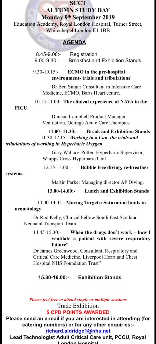 There are still spaces available for this EXCITING and EDUCATIONAL study day 🧐 if you are interested please email Richard on richard.aldridge1@nhs.net <a href="/teamaccu/">Team ACCU</a> <a href="/PDNs_AccuRLH/">PDNs-ACCU-RLH</a> <a href="/PCCURLH/">PCCU Royal London Hospital</a>