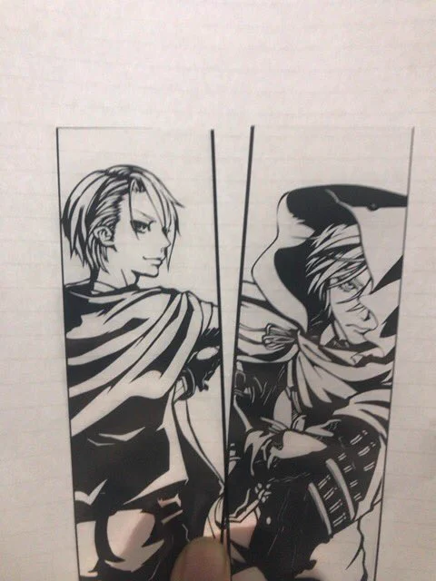 コミケに持ってく切り絵デザインしおり
新刊には載ってないけど余裕あったんで作った2人が間に合ったからこれも会場に置きます
今回新作の切り絵14つ切った、めっちゃ頑張ったぞい 