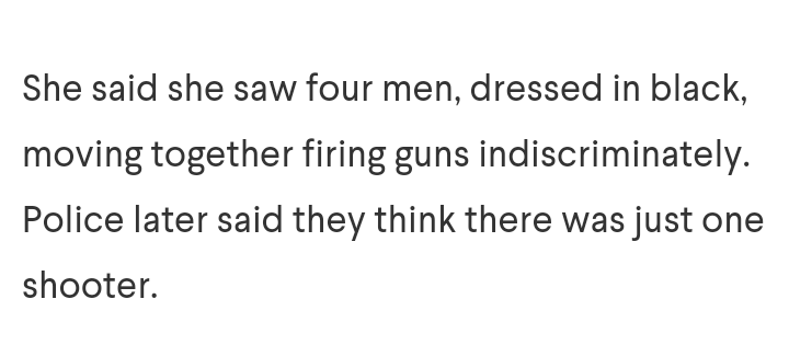 rissa1473's tweet photo. @jennajameson So Miss Adriana Quezada was shopping in walmart with her 2 teenagers when she heard the shot. This is what she witnessed. I'm familiar with the gun supposedly used and my first comment was there was more than one shooter. https://t.co/LfF1Dlqqe4