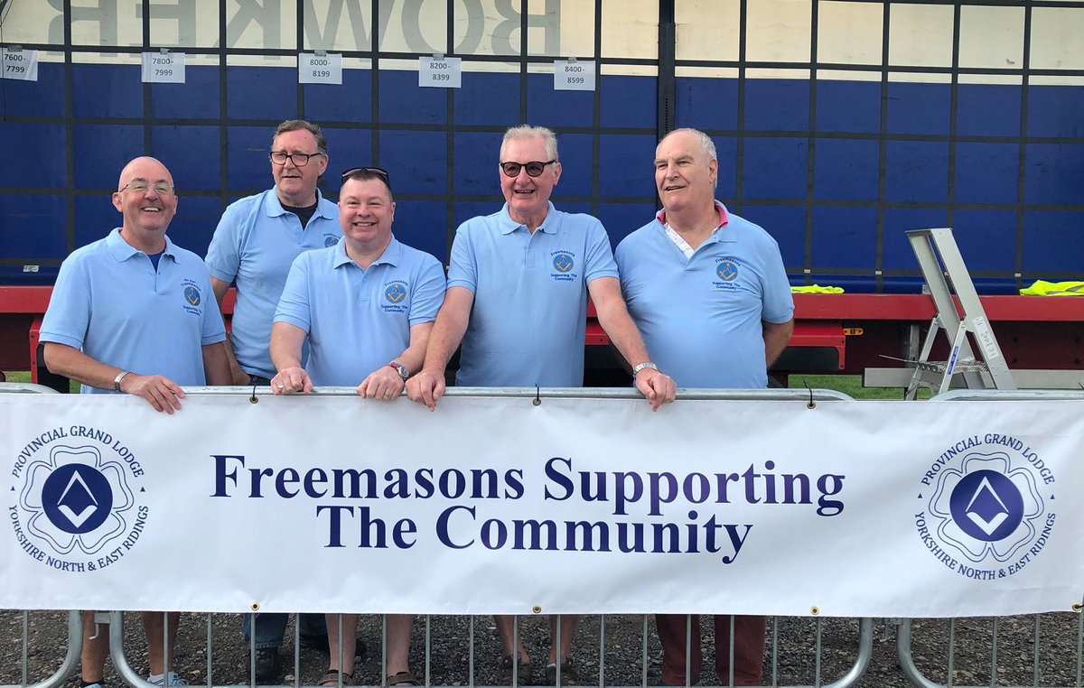 pgl_york's tweet photo. Freemasons in the community supporting the Jane Tomlinson York 10K. We are down at York Racecourse today, Sunday 4th August - 
Members from: Alcuin 6300, Concord 9553, De La Pole 1605 , Frances Drake 7825, Invictus 9960 and Old Peterite 6412 @UGLE_GrandLodge @WorvellMichelle https://t.co/ndrCLkaUga