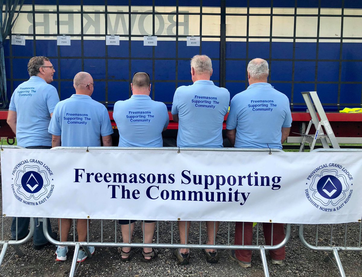 pgl_york's tweet photo. Freemasons in the community supporting the Jane Tomlinson York 10K. We are down at York Racecourse today, Sunday 4th August - 
Members from: Alcuin 6300, Concord 9553, De La Pole 1605 , Frances Drake 7825, Invictus 9960 and Old Peterite 6412 @UGLE_GrandLodge @WorvellMichelle https://t.co/ndrCLkaUga