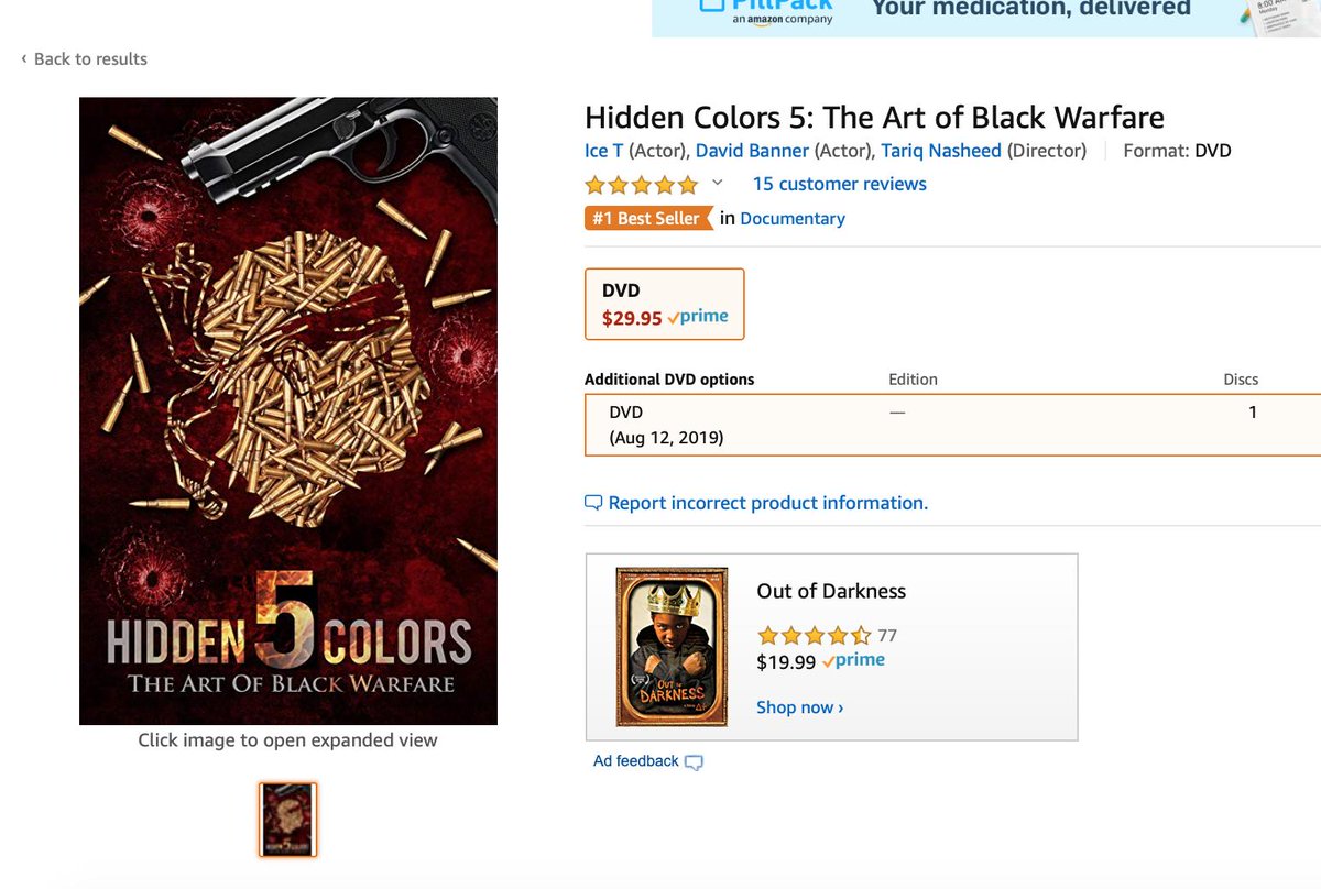 tariqnasheed's tweet image. Hidden Colors 5 is currently the #1 documentary on Amazon, and its the #5 best selling film in ALL CATEGORIES on there.

And the dvd is not even officially released yet