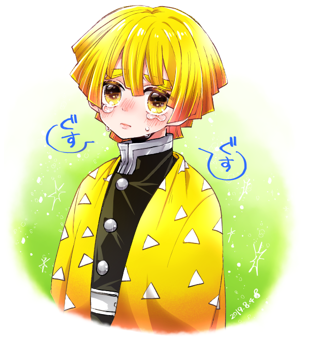 りんごさんがTwitterに投稿した我妻善逸(鬼滅の刃)のイラスト。