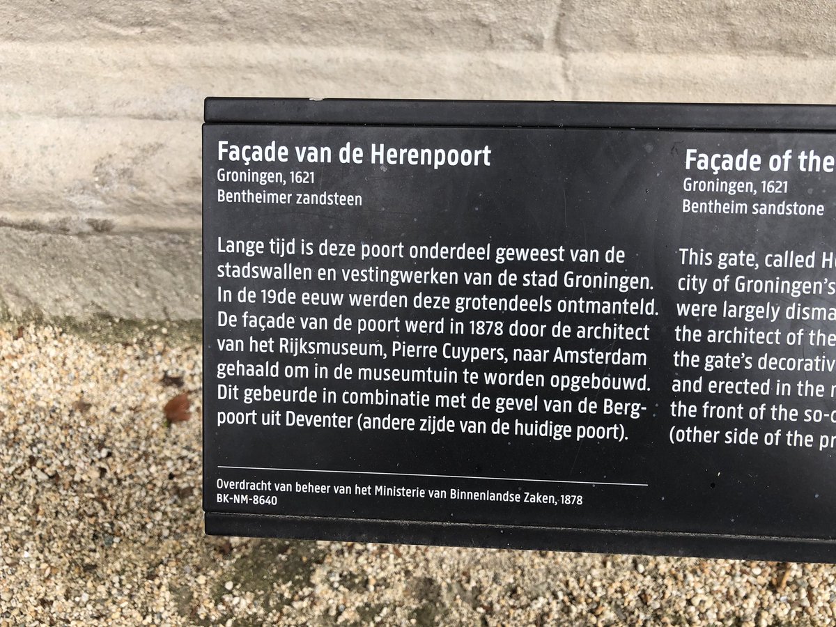 jrnht's tweet photo. Daar is hij dan! De enige overgebleven stadspoort van de stad Groningen: de Herenpoort. Nu (nog) in de tuin van het Rijksmuseum. Hopelijk ooit weer te bewonderen op het Hereplein in de stad. #gr050 https://t.co/9vuSH869eF