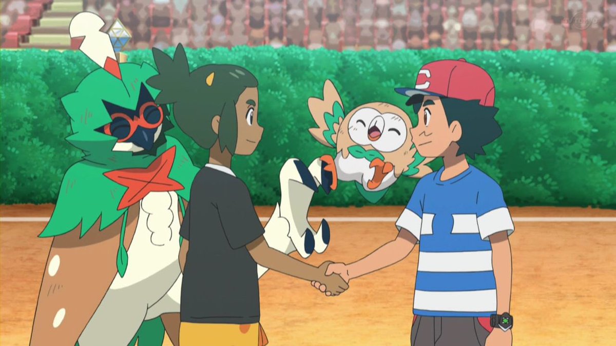 Uzivatel くぅ平 アニポケアカ Na Twitteru 勝っても負けてもおまつりさわぎ バトルしようぜポケモンバトル どっちが勝っても ズボンで汗ふき握手するような そんな戦いだった気がするんです モクロー族同士の対決 ありがとうございました Anipoke アニポケ