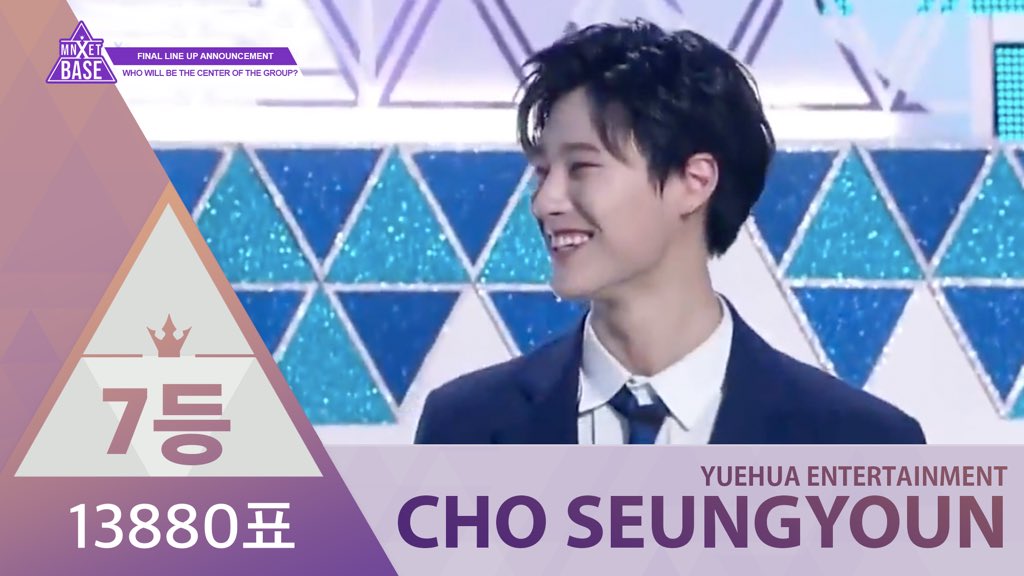 MNETXBASE's tweet photo. CONGRATULATIONS YUEHUA ENTERTAINMENT'S CHO SEUNGYOUN! https://t.co/6eV0lrWNXe