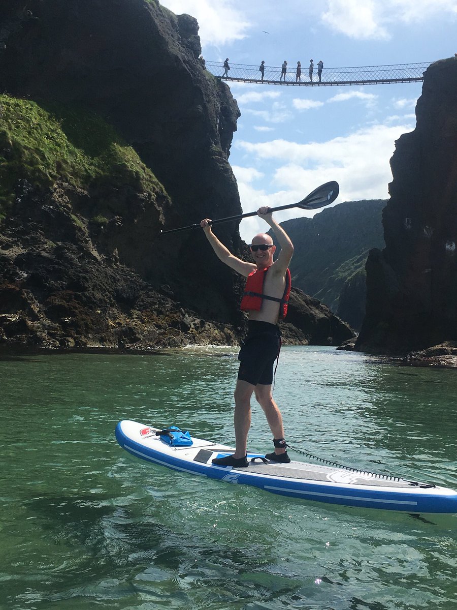 AWatsonMenswear's tweet photo. Amazing day paddle boarding on the north coast with @misselaineous7 simply amazing weather AND porpoises 🐬 launched from Ballintoy Harbour and went to Carrick-a-rede Rooe Bridge. #NorthCoast #balintoy https://t.co/YHfe11pg1l