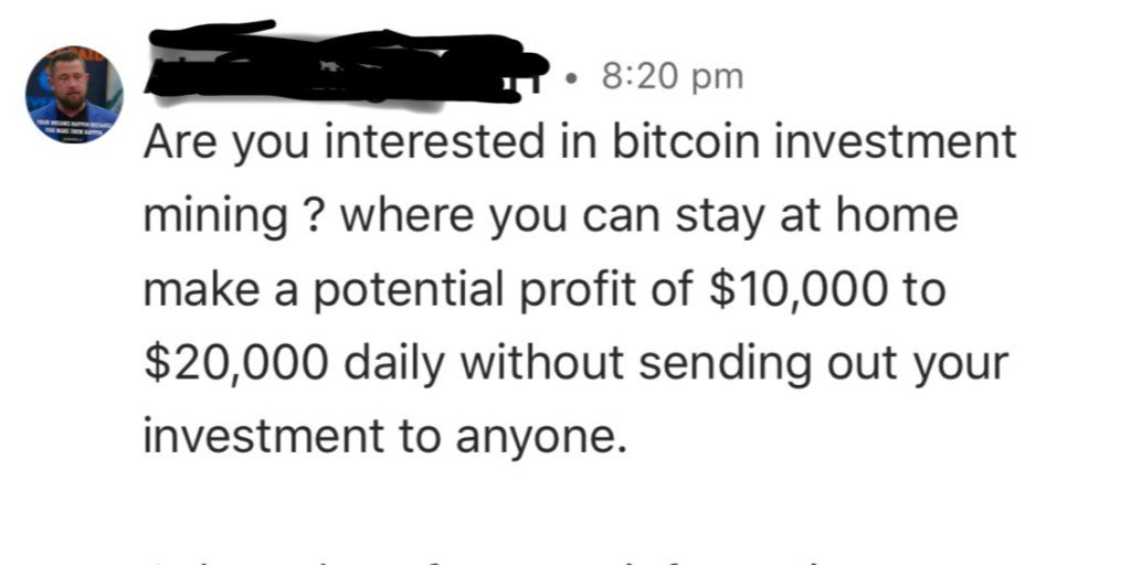 walkadm's tweet photo. You know it's a bubble when Bitcoin mining companies message you on Linkedin to invest ...
#ponzischeme #bitcoin #bitcoingmining https://t.co/OMMYYRqso8