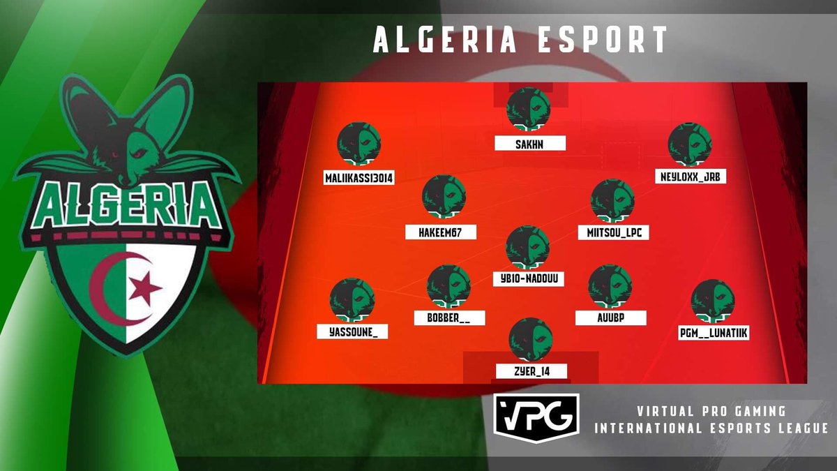 Qui étaient les renards du désert qui ont honoré leur nation hier? 
Voici le onze ayant disputé les rencontres suivantes en International eSport Premier <a href="/OfficialVPG/">Virtual Pro Gaming</a> 🇩🇿🇩🇿💪

1-1 <a href="/VPGPortugal/">VPG Portugal Official</a> 🇵🇹
0-2✅ Greece eSport 🇬🇷

#DesertFoxes #AlgerianStyleMayNeverDie #LaNouvelleVague