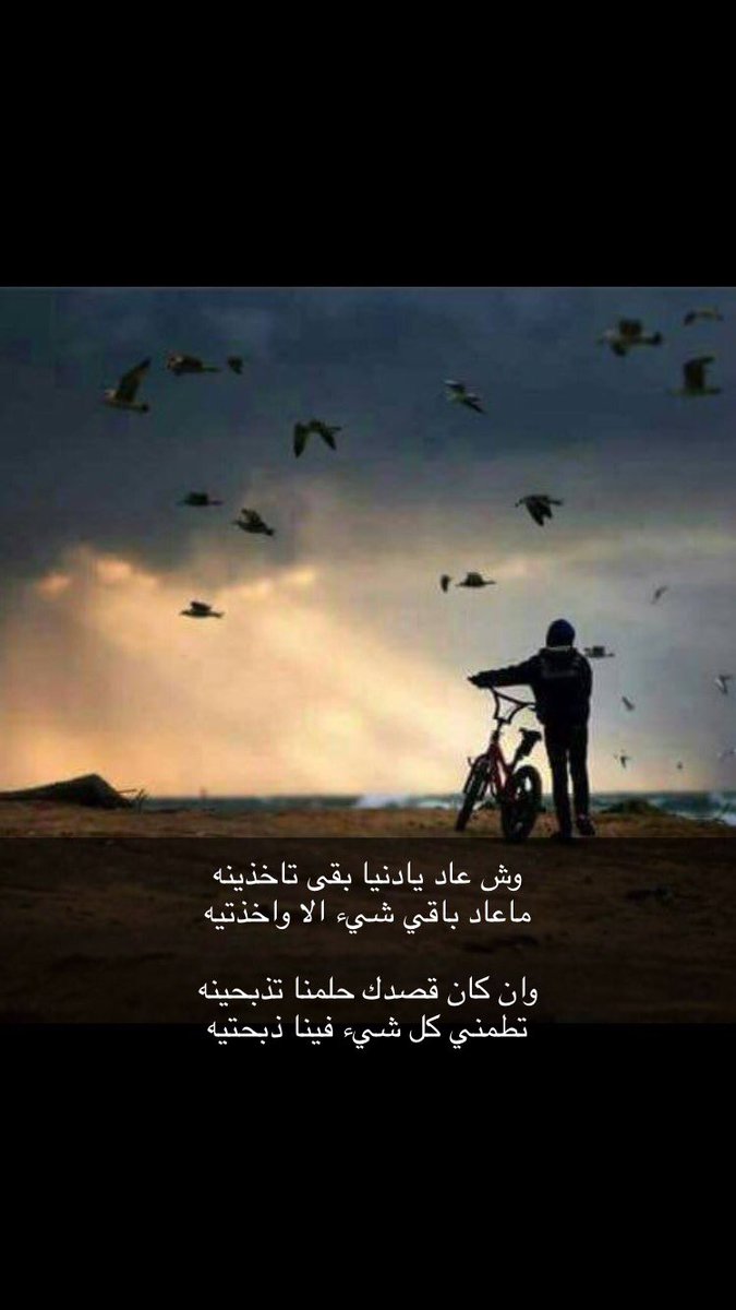 abusarah98111's tweet photo. وش عاد يادنيا بقى تاخذينه
ماعاد باقي شيء الا واخذتيه

وان كان قصدك حلمنا تذبحينه
تطمني !كل شيء فينا ذبحتيه https://t.co/FGyD2VsIeL