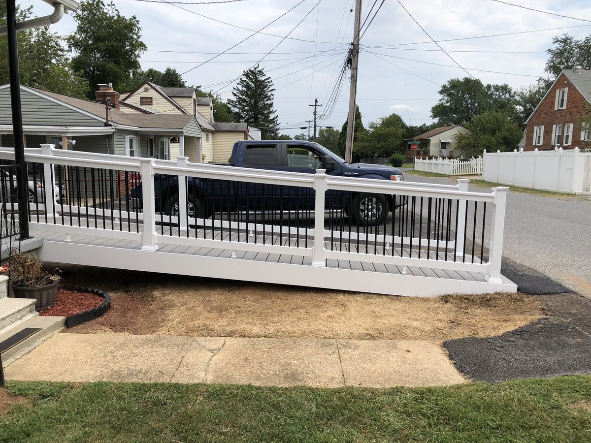 abetterhome1's tweet photo. Gwynn Oak ADA Ramp. Good project for a lady in need. Almost finished. https://t.co/NKsdhw03Jd