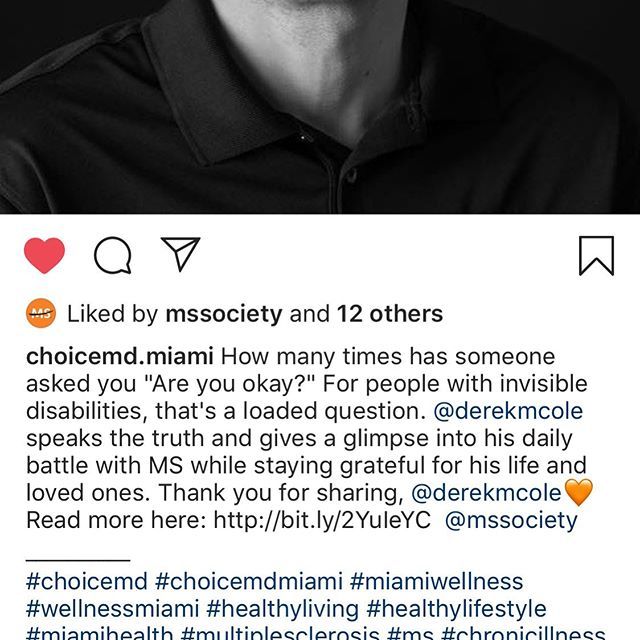 DerekMCole's tweet image. Thank you @choicemd.miami for sharing my story on all your platforms. @mssociety was gracious enough to share one of my pieces on its platforms with great feedback. It’s great to know we are all on the same team and we are here to help each other! #ThisI… ift.tt/2T9aKxo