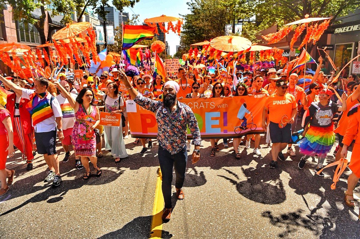 theJagmeetSingh's tweet photo. Love is love❤️
 
I always feel lucky to be a part of this incredible celebration of resilience, love &amp; solidarity.
 
Happy Pride Vancouver!!!! #VanPride2019 https://t.co/K9SOIatLNw